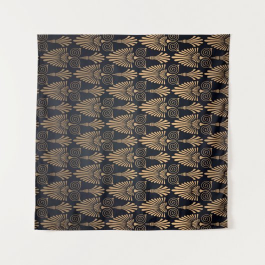 Art Deco Zwart Goud: Retro. Wandkleed (Voorkant (horizontaal))