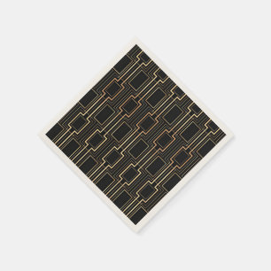 Art Deco Zwart Goud Servet