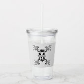  Art Deco Zwart Naam Monogram Acryl Drinkbeker (Voorkant)