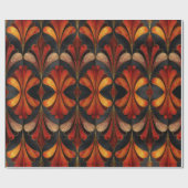 Art Deco zwart rood goud Cadeaupapier (Vlak)