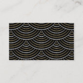 Art Deco Zwart String Licht Website Behuizing Kaar Informatiekaartje (Achterkant)