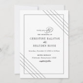 Art Deco zwart wit bruiloft uitnodiging (Voorkant)