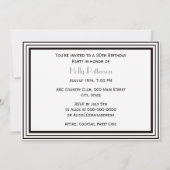 Art Deco Zwart Wit Lijst #1 uur Verjaardag Kaart (Achterkant)