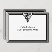 Art Deco Zwart Wit Lijst #1 uur Verjaardag Kaart (Voorkant / Achterkant)