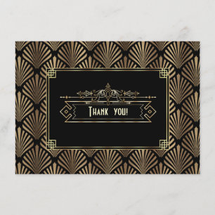 Art Deco Zwarte Gatsby Jaren 20 Dank Je Bedankkaart