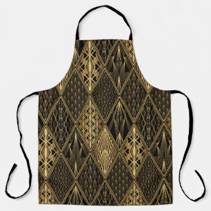 Art Deco Zwarte Gouden Elegantie Schort