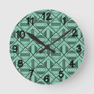Art Decomielen en diamanten Ronde Klok