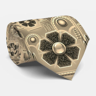 Art decopatroon bloemig geometrisch goud stropdas