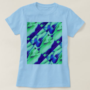 Art decor blauw crème patroon t-shirt