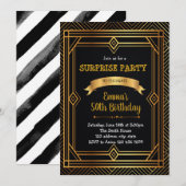 Art decor gatsby bruisende jaren 1920 uitnodiging (Voorkant / Achterkant)