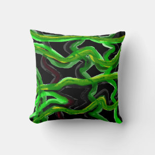 Art decor groene donkere wijn en citroen hint van kussen