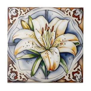 Art Decor Lelie antiek keramische tegels Tegeltje