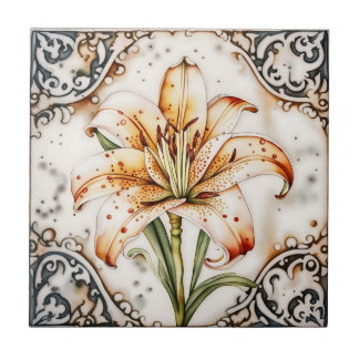 Art Decor Lelie antiek keramische tegels Tegeltje