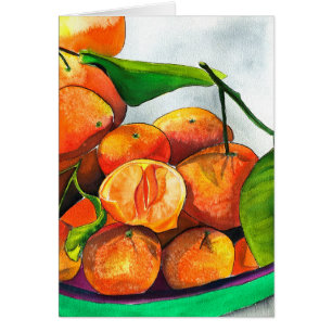 Art des fruits à l'aquarelle mandarin