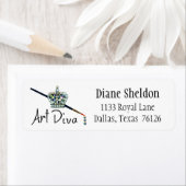 "Art Diva"-labels voor retouradressen Etiket (Insitu)