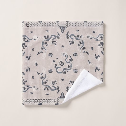 Art Dragon gris et noir déco (Gant de toilette)