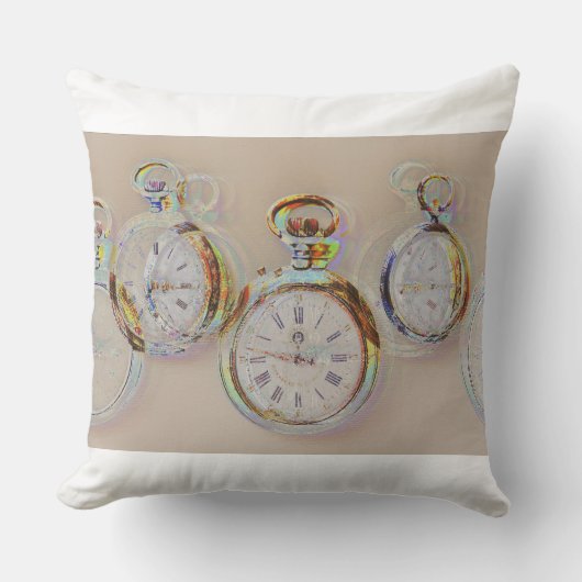ART DU BUG d'horloges anciennes sur coussin (Recto)