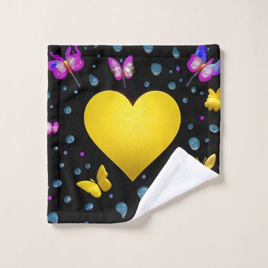 Art du coeur jaune (Gant de toilette)