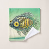 Art du poisson stylisé (Gant de toilette)