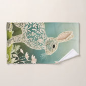 Art du printemps du lapin à fleurs blanches (Serviette à main)