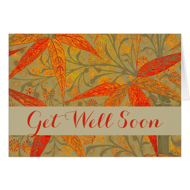 Art en bambou terrestre Vintage Imprimer orange (Devant horizontal)