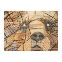 Art en bois abstrait de mur de panneau de l'ours |