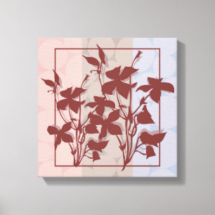 Art en pastel de mur de toile de feuille de
