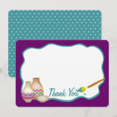 Art et artisanat Paint Party Merci de carte plat (Devant / Derrière)