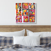 Art Ethnique Africain Abstrait toile de peinture I (Insitu(Chambre))