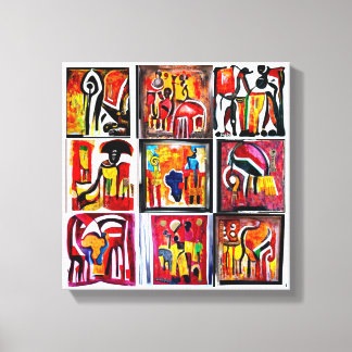 Art Ethnique Africain Abstrait toile de peinture I