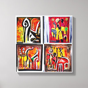 Art Ethnique Africain Abstrait toile de peinture I