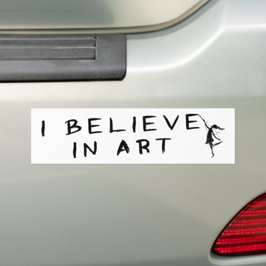 Art Fairy: Ik geloof in kunst Bumpersticker (Op auto)