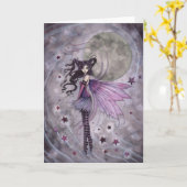 Art Fantastique de Fée Gothique Violette  Carte de (Fleur jaune)