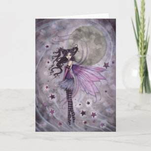 Art Fantastique de Fée Gothique Violette Carte de