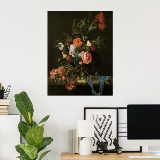 Art Floral avec affiche Rose (Bureau à domicile)