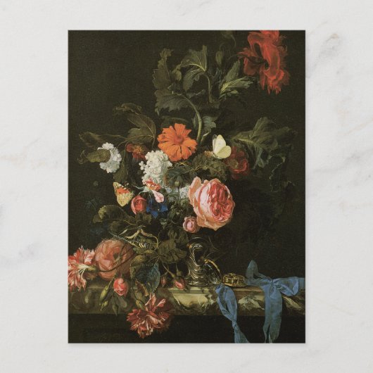 Art Floral avec carte postale Rose (Devant)