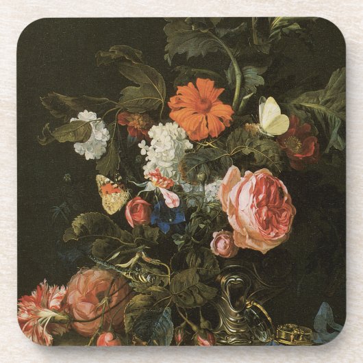 Art Floral avec Dessous de verre de liège Rose (Devant)