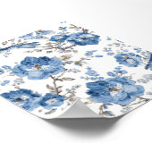 Art floral bleu | Affiche de fleurs (Coin)