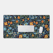 Art floral complexe : Fleurs bleues et orange (Clavier et souris)