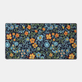 Art floral complexe : Fleurs bleues et orange (Recto)