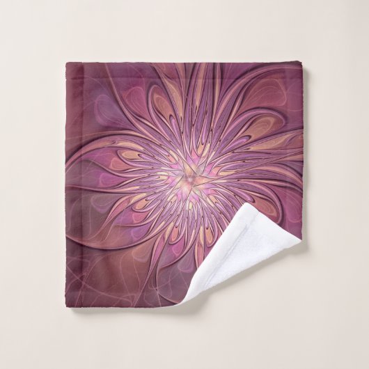 Art floral fractal moderne abstrait couleurs de ba (Gant de toilette)
