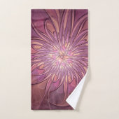 Art floral fractal moderne abstrait couleurs de ba (Serviette à main)