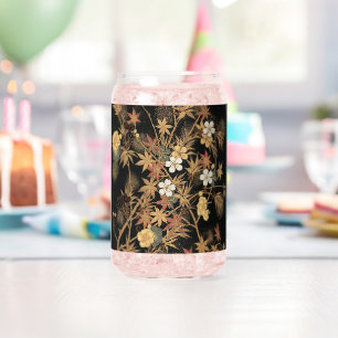 Art floral noir vintage japonais Automne doré