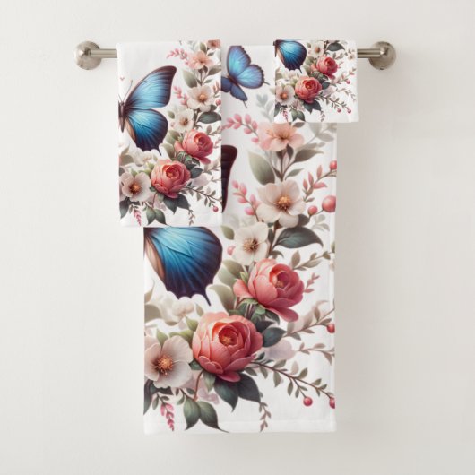 Art floral papillon bleu personnalisable-96279 (En situation)