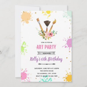 Art floral peinture Invitation
