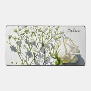 Art floral personnalisé de rose blanche