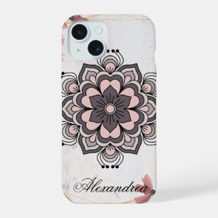 Art floral Rangoli, Harmonie apaisante rose et gri