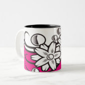 Art floral sur la tasse basse rose (Devant gauche)
