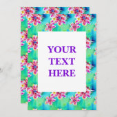 Art Floral Waterverf Uitnodiging (Voorkant / Achterkant)