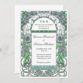 Art  Floral Wedding Invitations Kaart (Voorkant / Achterkant)